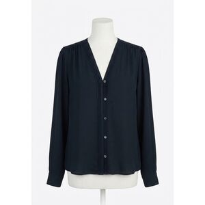 NEW CURRENT AIR lisette button down blouse in black